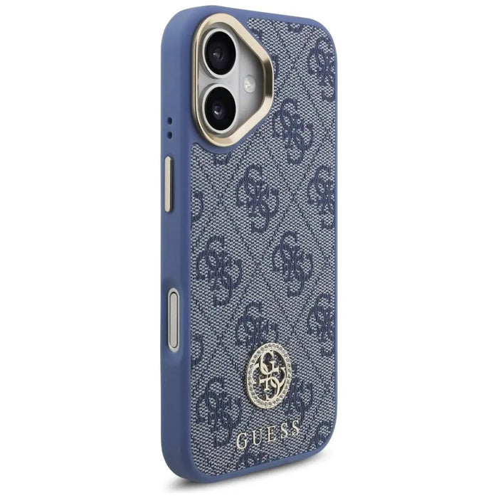 Guess 4G Strass Logo & Big Strap Metal Buttons MagSafe Case