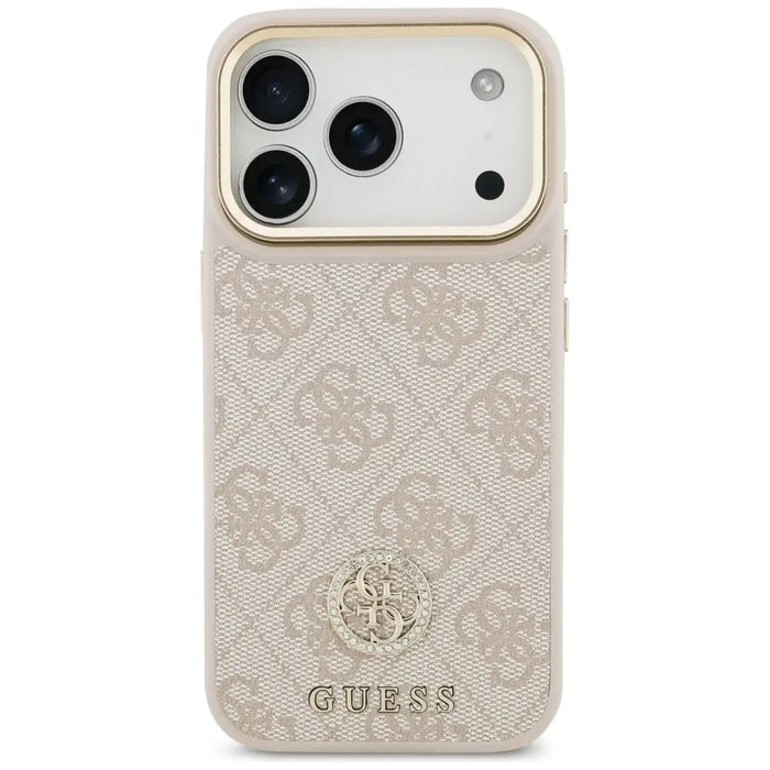 Guess 4G Strass Logo & Big Strap Metal Buttons MagSafe Case
