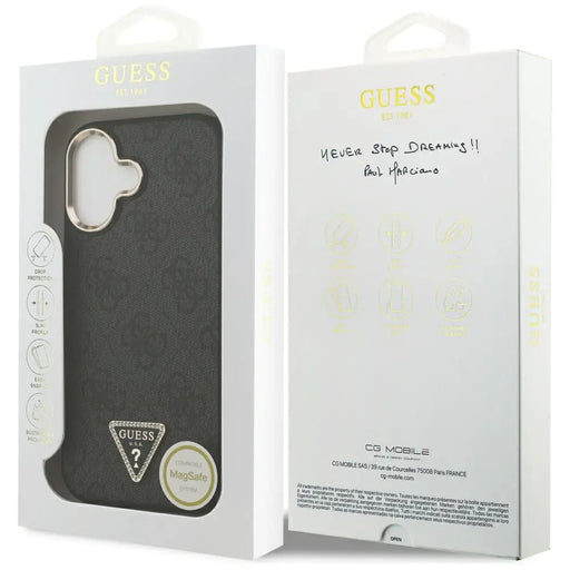 Guess 4G Triangle Logo MagSafe Case за iPhone 17 - черен