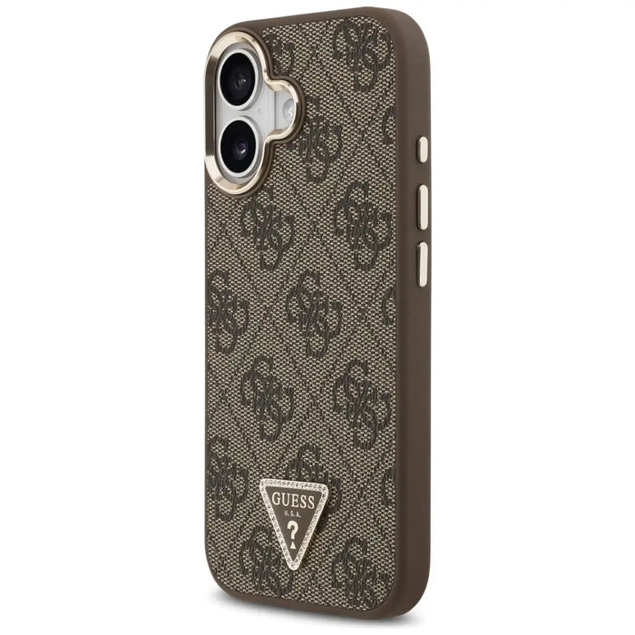 Guess 4G Triangle Logo MagSafe Case за iPhone 17 - кафяво