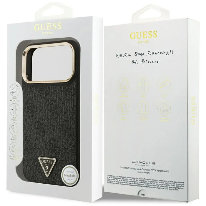 Guess 4G Triangle Logo MagSafe Case за iPhone 17 Pro Max