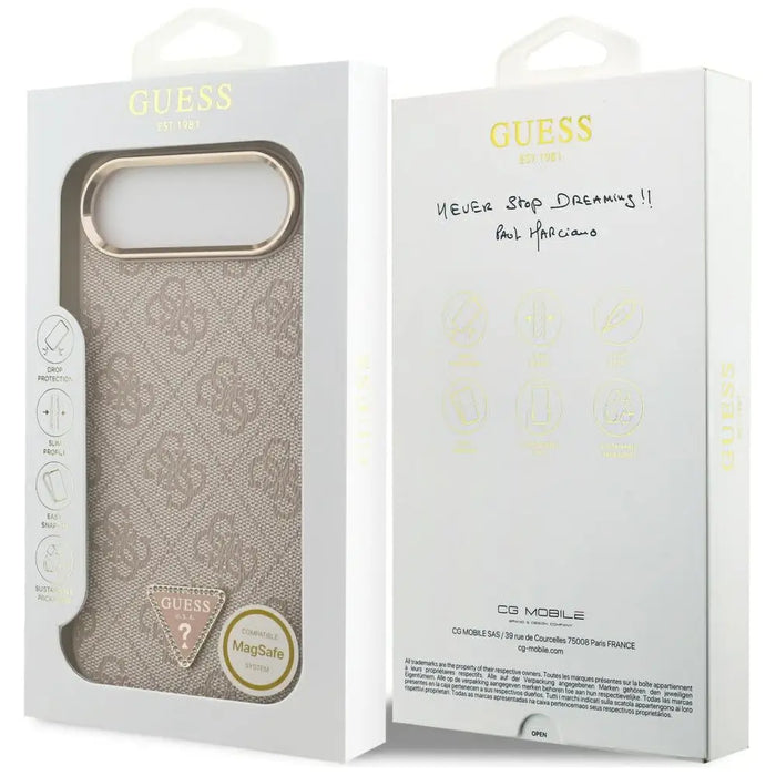 Guess 4G Triangle Logo MagSafe Case за iPhone Air - розово