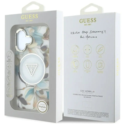 Guess Glitter Flowers Triangle Buttons MagSafe калъф