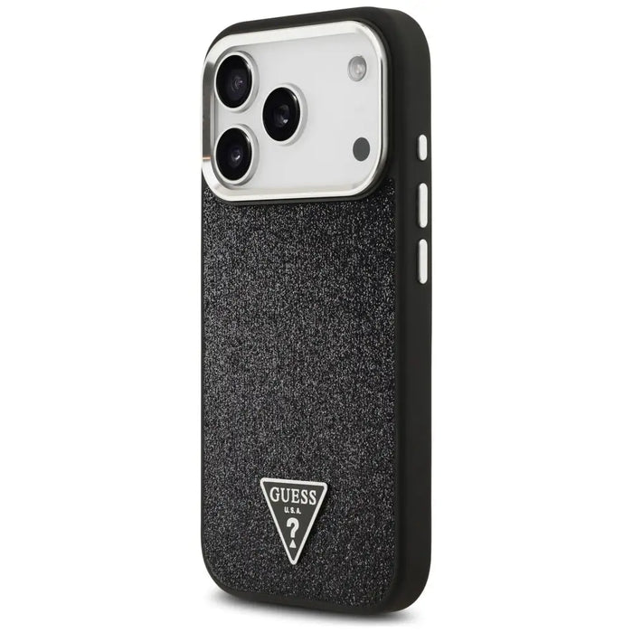 Guess Glitter Triangle Logo MagSafe Case за iPhone 17 Pro