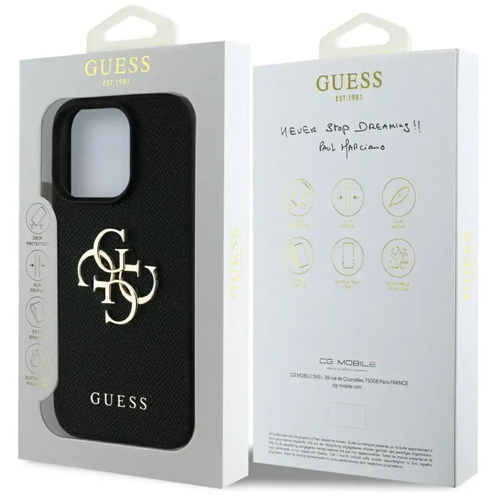 Guess Grained Big 4G Logo Small Classic Logo Case за iPhone