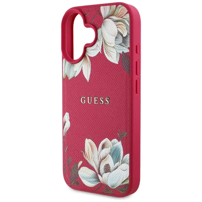 Guess Grained Printed Flower Pattern MagSafe калъф