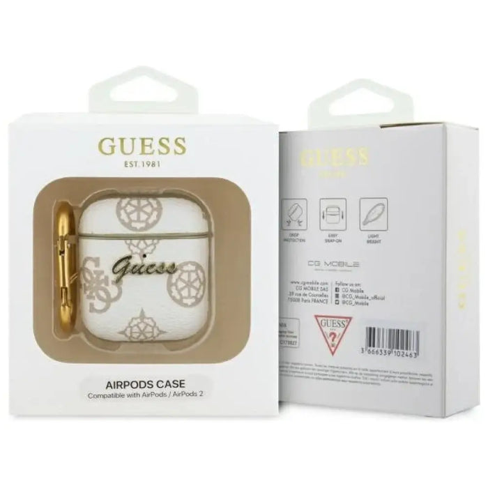 Guess GUA2PG4GPH AirPods 1/2 капак бял/бял 4G Hook