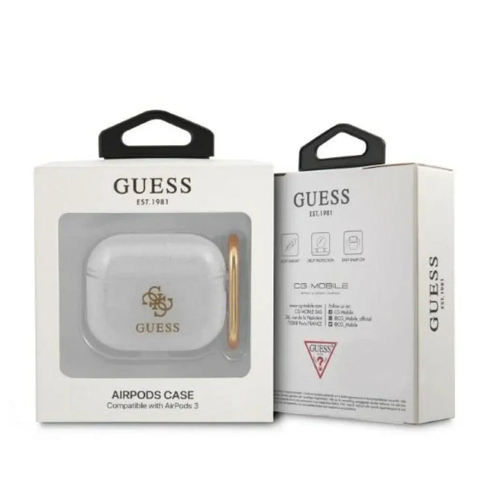 Guess GUA3UCG4GT AirPods 3 покритие Transparent Glitter