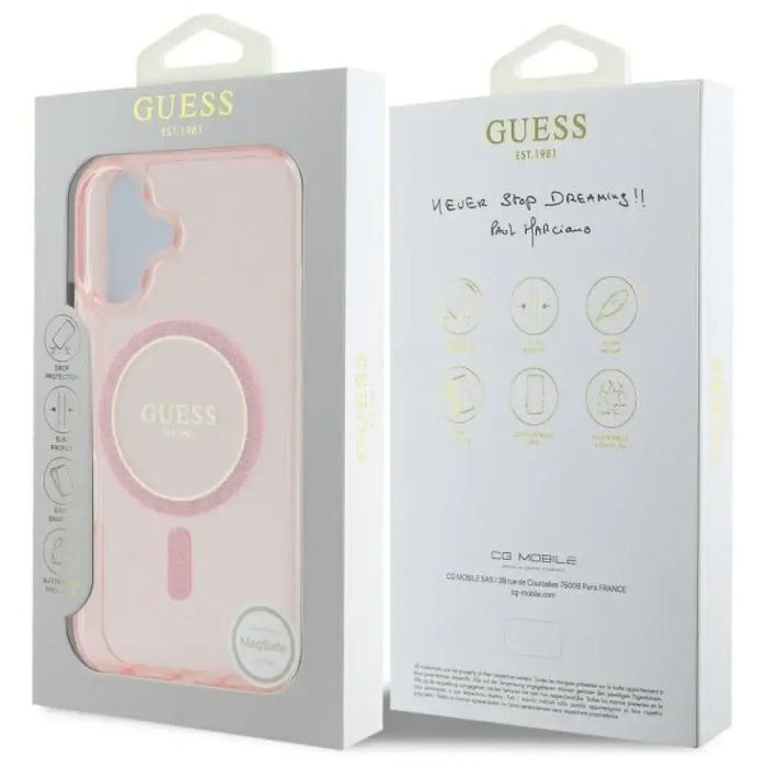 Guess GUHMP16SHFGEREP iPhone 16 6.1’’ розов/розов твърд