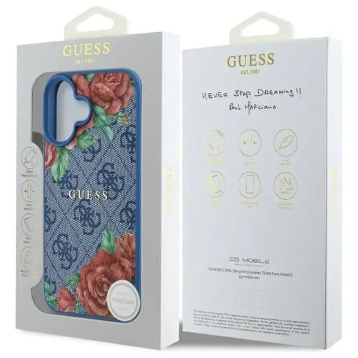 Guess GUHMP16SP4ROPEMCB iPhone 16 6.1’’ син/син твърд калъф
