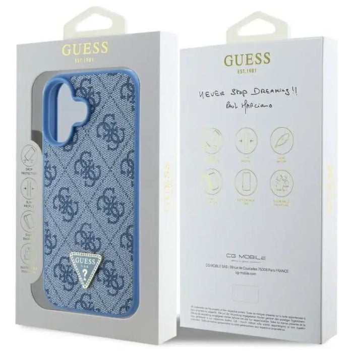 Guess Hardcase Leather 4G Triangle Strass MagSafe Case