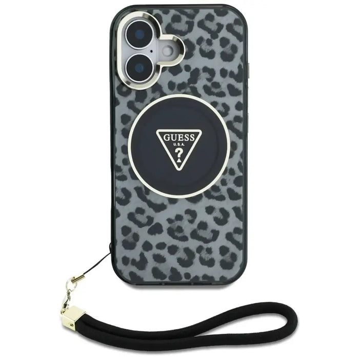 Guess HC IML Leopard Triangle Cord Strap MagSafe калъф