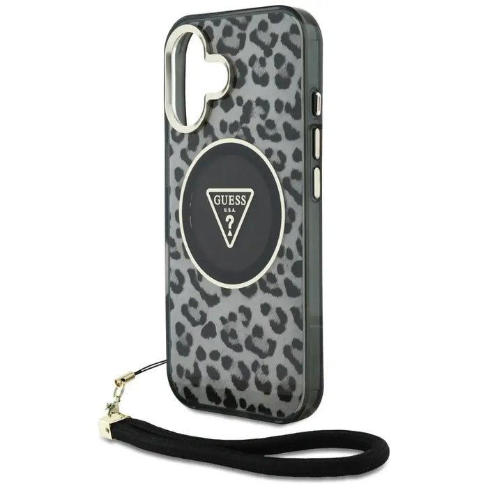 Guess HC IML Leopard Triangle Cord Strap MagSafe калъф