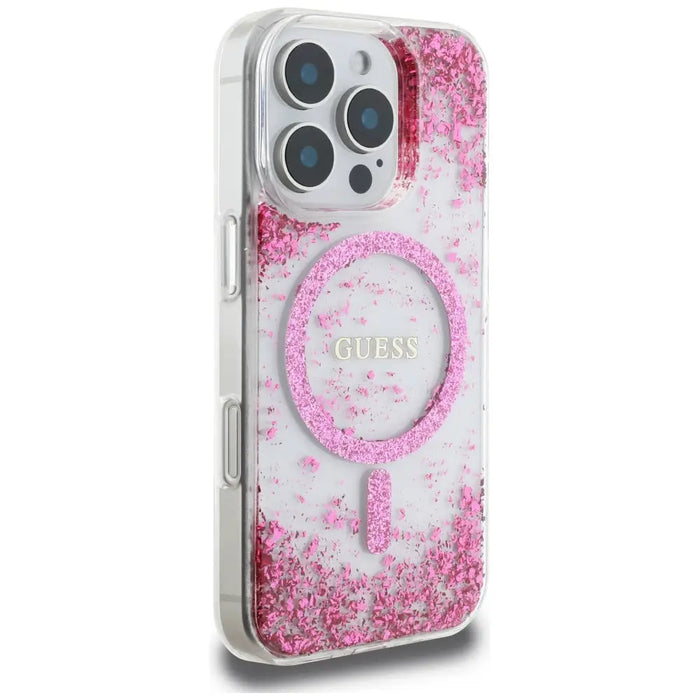 Guess HC Resin Bottom Glitter MagSafe Case за iPhone 16 Pro