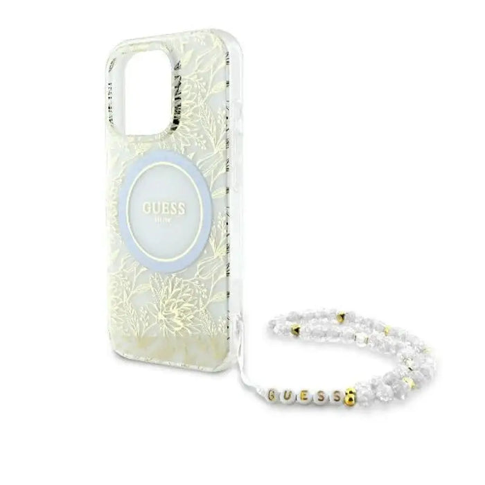 Guess IML Flowers Allover Electro With Pearl Strap MagSafe