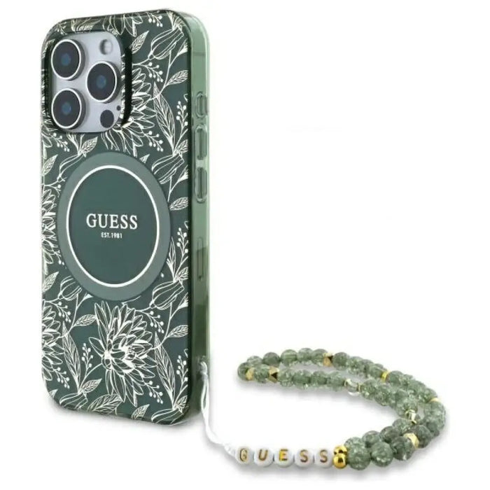 Guess IML Flowers Allover Electro With Pearl Strap MagSafe