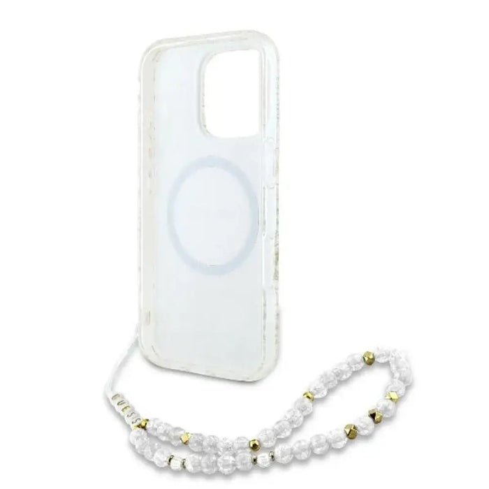 Guess IML Flowers Allover Electro With Pearl Strap MagSafe