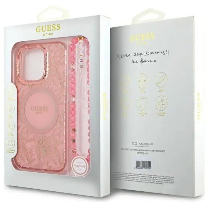 Guess IML Flowers Allover Electro With Pearl Strap MagSafe