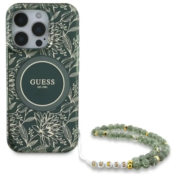 Guess IML Flowers Allover Electro With Pearl Strap MagSafe