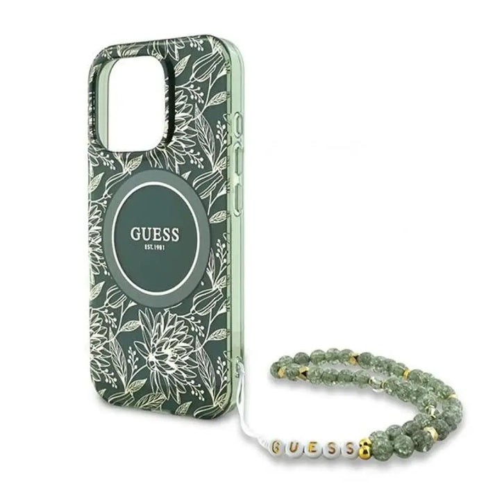 Guess IML Flowers Allover Electro With Pearl Strap MagSafe