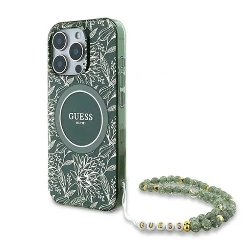 Guess IML Flowers Allover Electro With Pearl Strap MagSafe