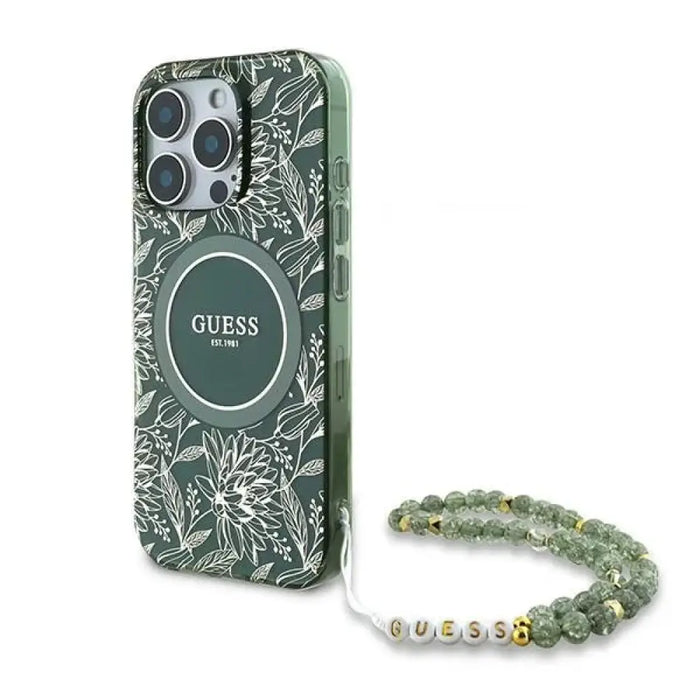 Guess IML Flowers Allover Electro With Pearl Strap MagSafe