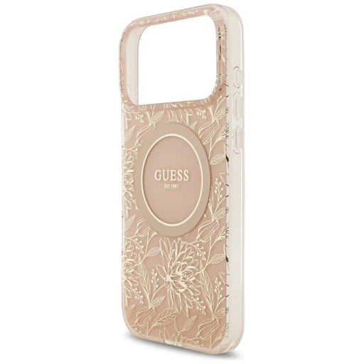 Guess IML Flowers Electro Pearl Strap MagSafe Case