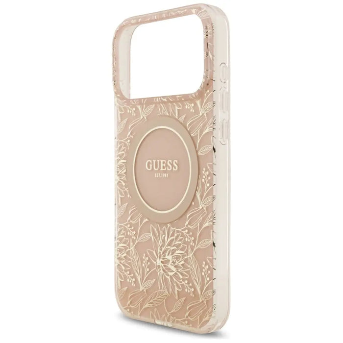 Guess IML Flowers Electro Pearl Strap MagSafe Case