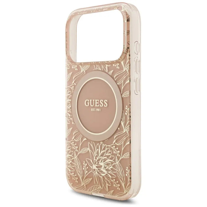 Guess IML Flowers Electro Pearl Strap MagSafe Case