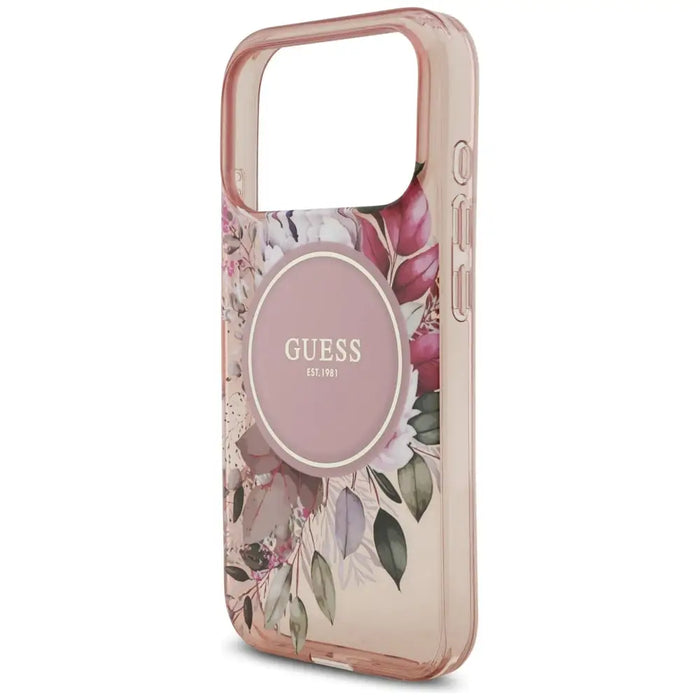 Guess IML Flowers Pearl Strap MagSafe Case за iPhone 17 Pro