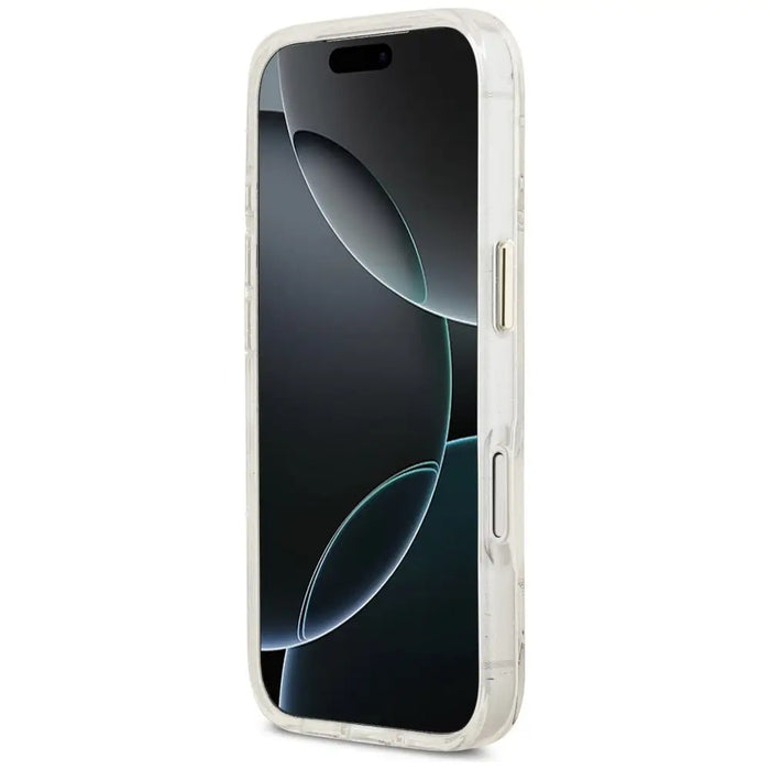 Guess IML Glitter Flowers Triangle MagSafe Case за iPhone