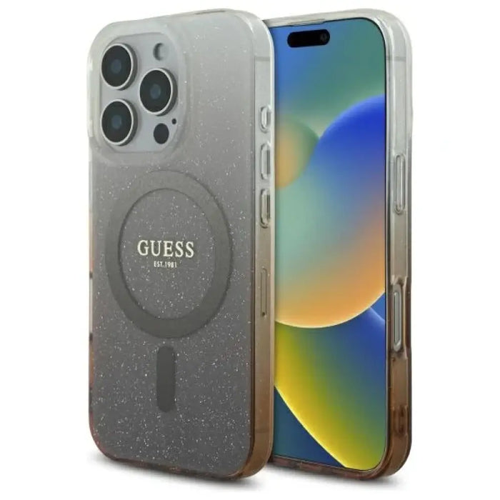 Guess IML Glitter Gradient MagSafe калъф за iPhone 16 Pro