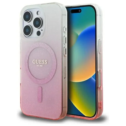 Guess IML Glitter Gradient MagSafe калъф за iPhone 16 Pro