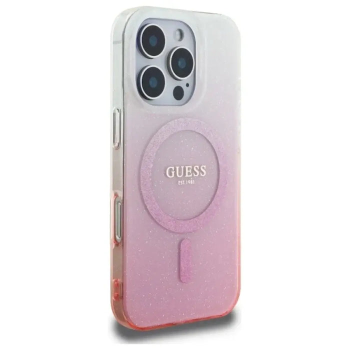 Guess IML Glitter Gradient MagSafe калъф за iPhone 16 Pro