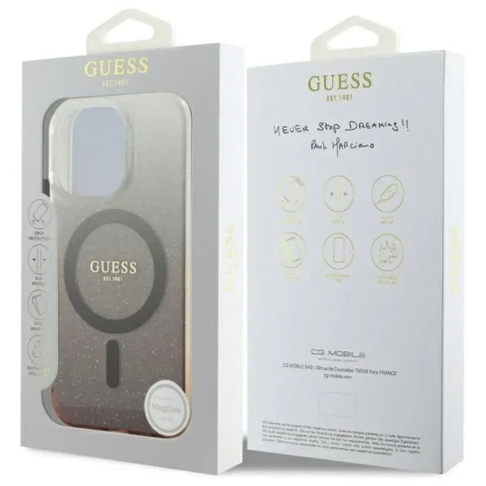Guess IML Glitter Gradient MagSafe калъф за iPhone 16 Pro