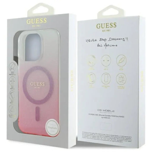 Guess IML Glitter Gradient MagSafe калъф за iPhone 16 Pro