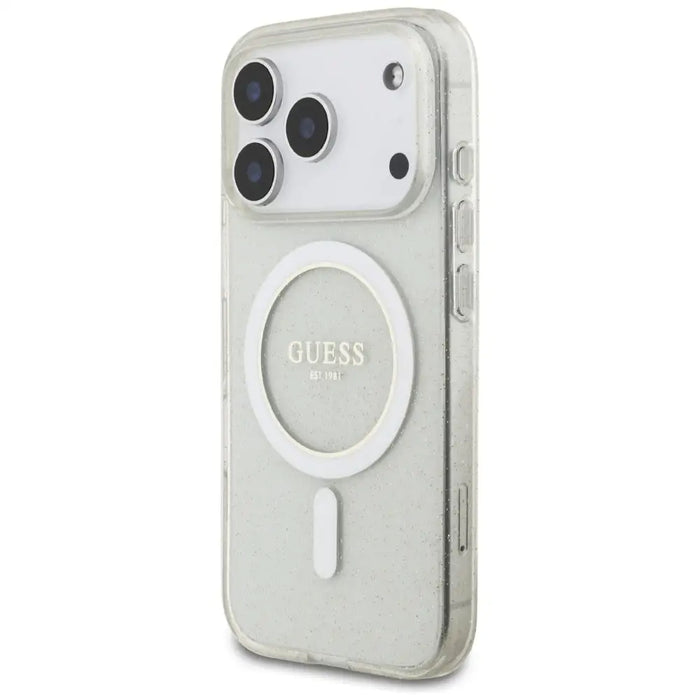 Guess IML Glitter Pearl Strap MagSafe Case за iPhone 17 Pro