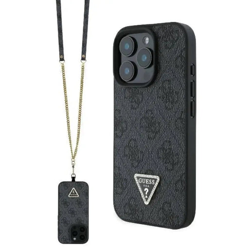 Guess кожен калъф с метално лого Strass Crossbody за iPhone