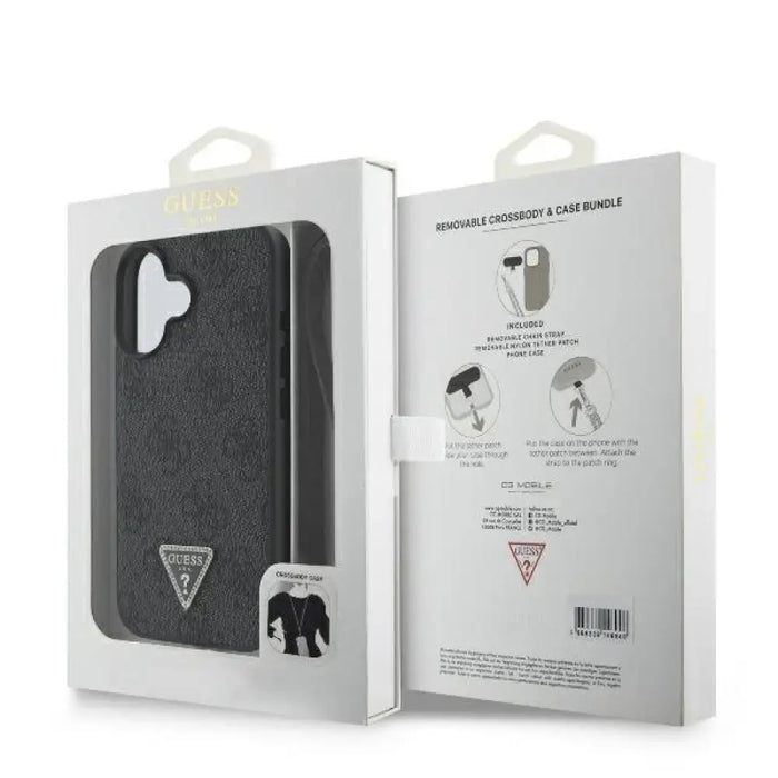 Guess кожен калъф с метално лого Strass Crossbody за iPhone