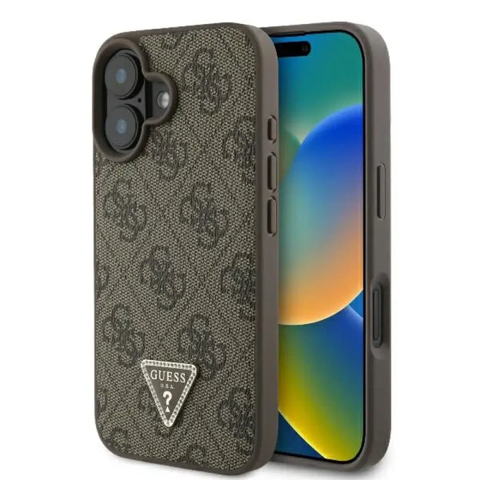 Guess Кожен калъф 4G Triangle Strass MagSafe iPhone 16