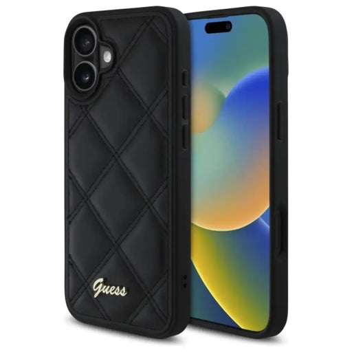Guess New 4G Triangle case за iPhone 16 - черен