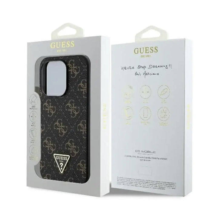 Guess New 4G Triangle Case за iPhone 16 Pro - черен