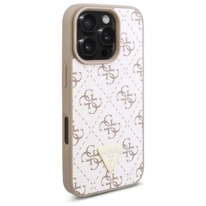 Guess New 4G Triangle Case за iPhone 16 Pro Max - бял