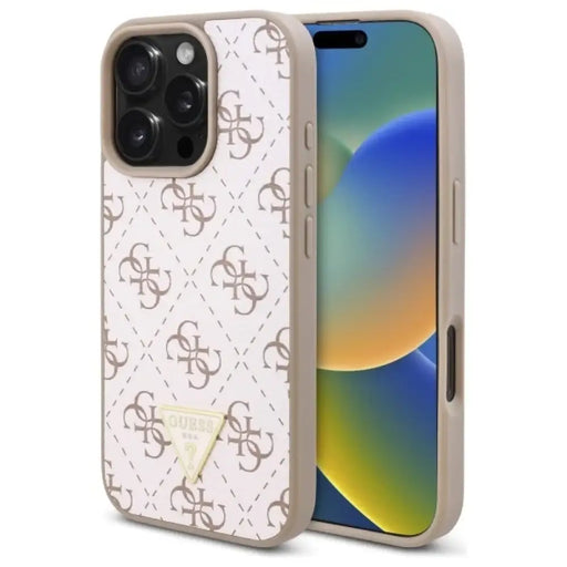 Guess New 4G Triangle Case за iPhone 16 Pro Max - бял