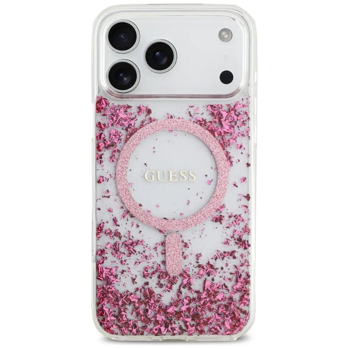 Guess Resin Bottom Glitter MagSafe Case за iPhone 17 Pro