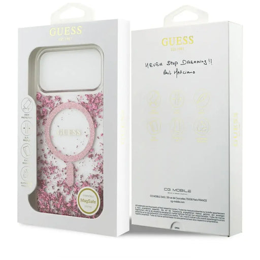 Guess Resin Bottom Glitter MagSafe Case за iPhone 17 Pro