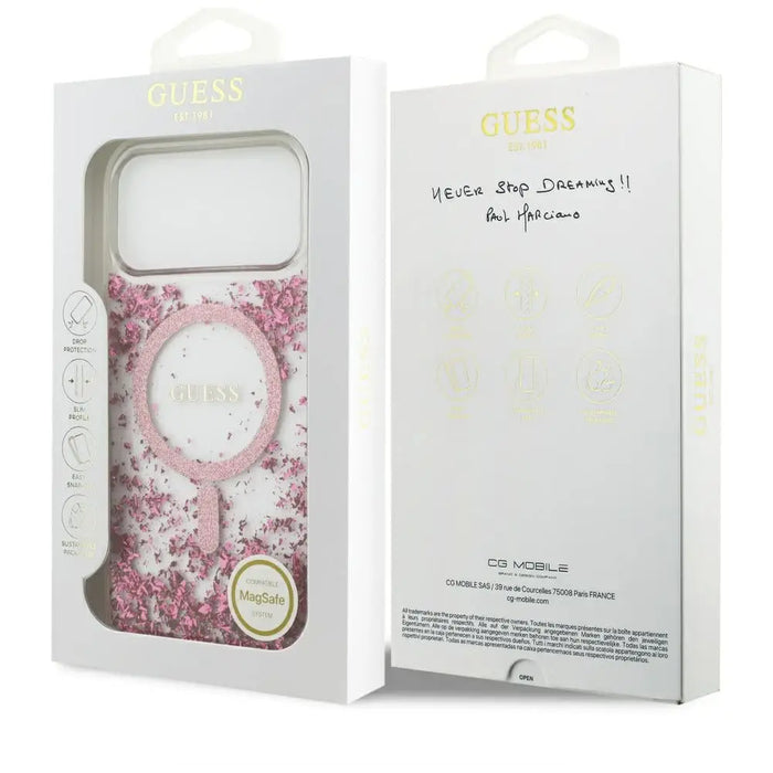 Guess Resin Bottom Glitter MagSafe Case за iPhone 17 Pro