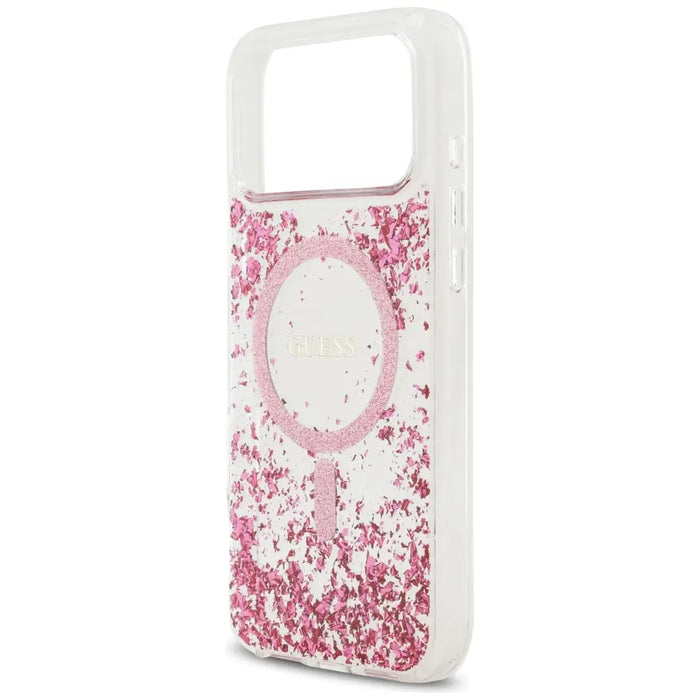 Guess Resin Bottom Glitter MagSafe Case за iPhone 17 Pro