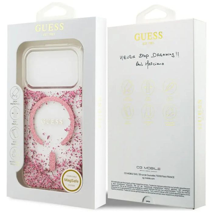 Guess Resin Bottom Glitter MagSafe Case за iPhone 17 Pro