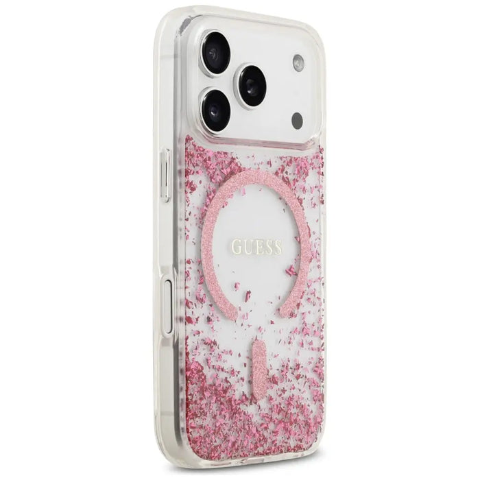 Guess Resin Bottom Glitter MagSafe Case за iPhone 17 Pro